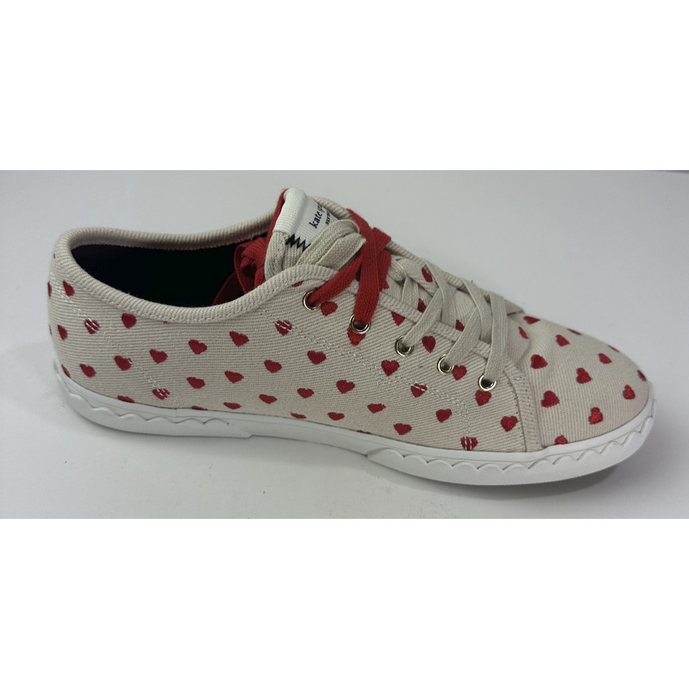Kate Spade New York Vale Sneakers Red Heart Embroidered Canvas Shoes EUC Size 9 - Picture 8 of 15